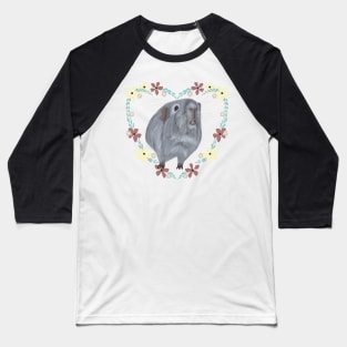 Guinea Pig floral heart Baseball T-Shirt